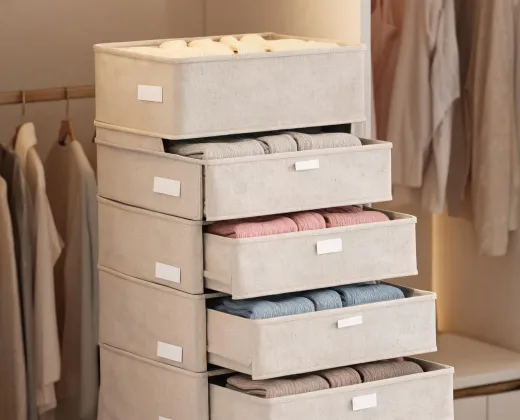 Fabric drawer tower